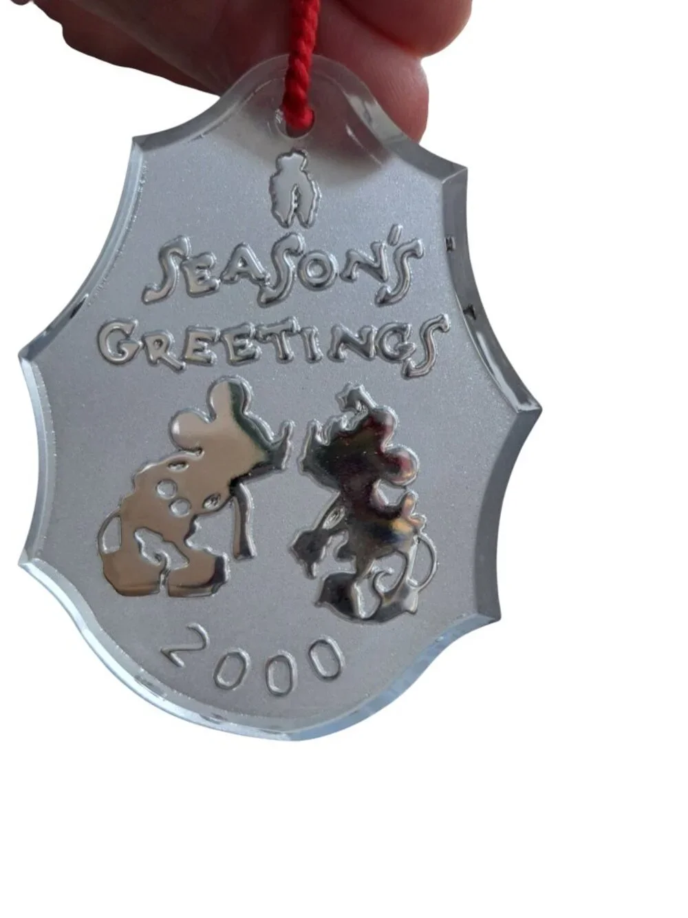 2000 Waterford Disney Mickey Mouse Minnie Mouse Crystal Ornament